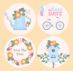 Set of romantic cards