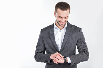 Young man with smart watch