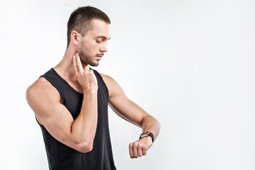 Young man with smart watch