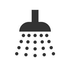 Shower icon. Shower sign. Simple flat logo of shower on white background. Vector illustration.