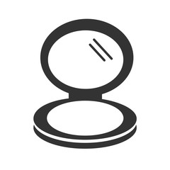 Pocket mirror icon. Little mirror sign. Simple flat logo of mirror on white background. Vector illustration.