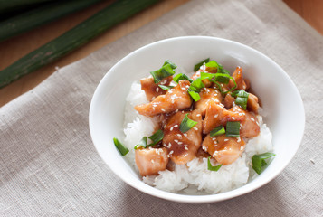 sesame chicken with rice