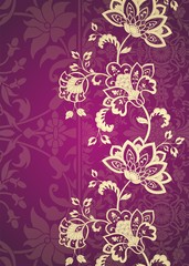 wedding card design, paisley floral pattern , India