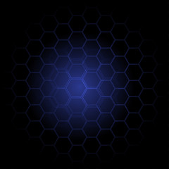 Abstract dark blue hexagons vector background