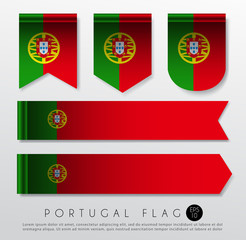 Set Of World Flag Ribbon Template : Vector Illustration