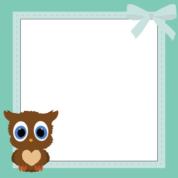 children's frame for boys. Owl