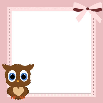 children's frame for girls. Owl