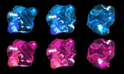 crystals blue and red color