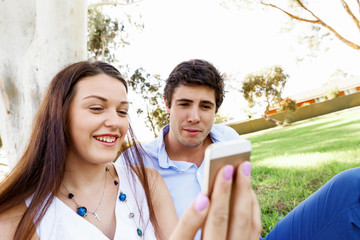 Young couple in the park