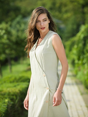 Beautiful young woman in a summer dress.