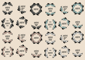 collection of floral black, white and colorful frames