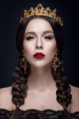 Beautiful woman portrait with crown © demidenko