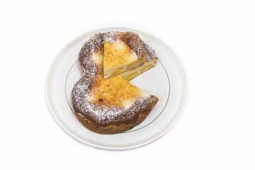 песочный пирог с абрикосами в сметанной заливке