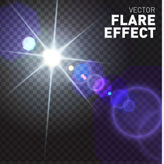 The sun in the blue sky.