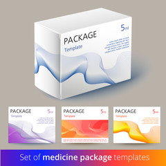 Set of medicine package design with 3d-template.