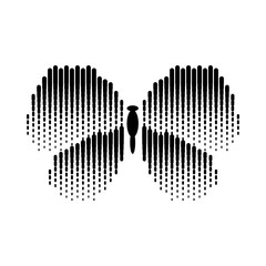 Abstract butterfly icon in simple style isolated on white background. Insect symbol