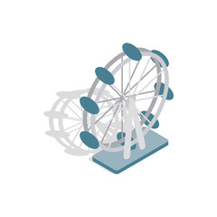 Ferris wheel icon in isometric 3d style isolated on white background. Entertainment symbol