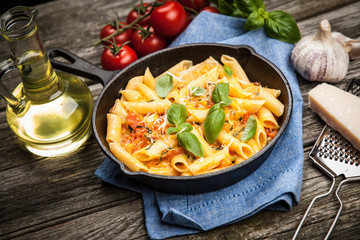 Traditional penne pasta