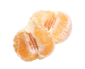 yellow pulp grapefruit isolated on white background