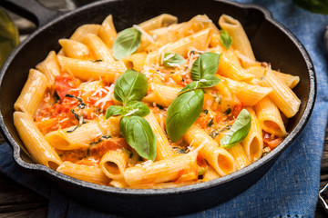 Traditional penne pasta