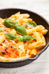 Traditional penne pasta