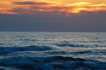 sunset over Baltic sea