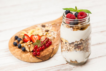Muesli with berries dessert