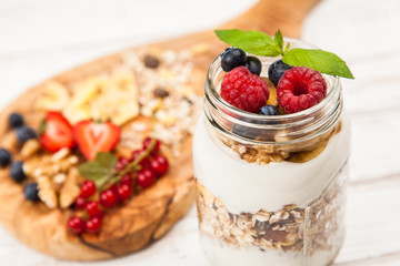 Muesli with berries dessert