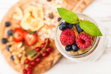 Muesli with berries dessert