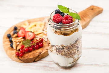 Muesli with berries dessert