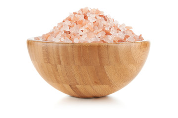 Fototapeta na wymiar Salt in a bamboo bowl