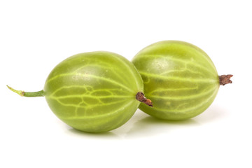 two gooseberry isolated on white background close-up macro