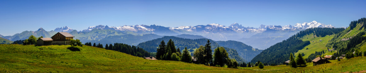 Panorama und Mont Blanc