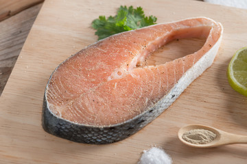 Fresh raw salmon.