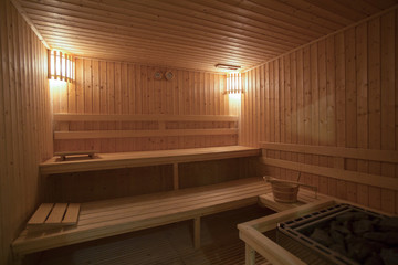 Fototapeta na wymiar Empty Sauna room background 
