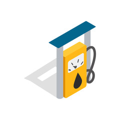Petrol gas station icon in isometric 3d style isolated on white background