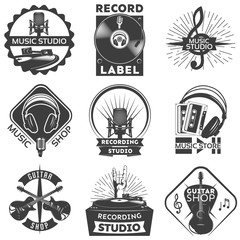 Obraz premium Music Shop Label Set
