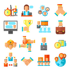 Teamwork Flat Icon Set