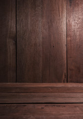 Old natural dark brown wood wall texture