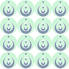 Original seamless pattern of circles and semicircles.