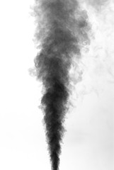 Black smoke on white background