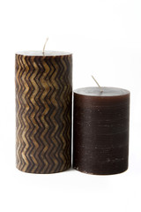 Brown color candles on background