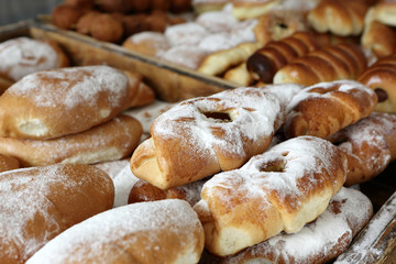 Cakes on counter