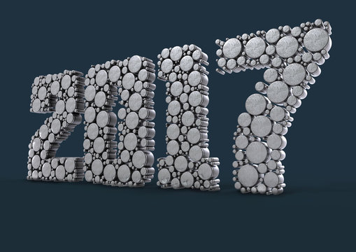 Metal calendar background for 2017