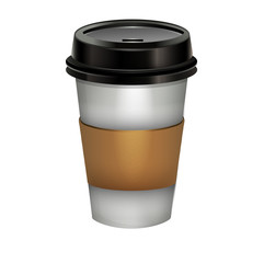 Реалистичный белый картонный стакан для кофе и чая , кофе с собой на изолированном белом фоне 