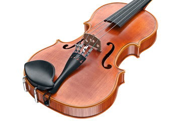 Obraz premium Viola wooden musical equipment, close view. 3D graphic