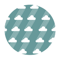 Seamless pattern with clouds and rain. Vector illustration
