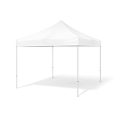 Promotional Advertising Outdoor Event Trade Show Pop-Up Tent Mobile Advertising Marquee. Mock Up, Template. Illustration Isolated On White Background. Ready For Your Design. Product Packing.