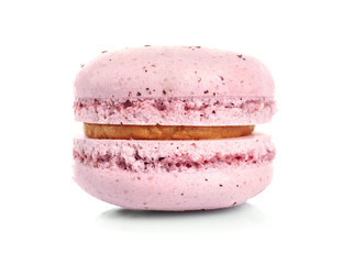 Light tasty macaroon on white background