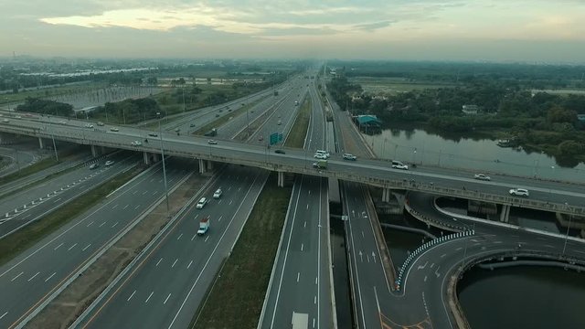 cross road and express way in bangkok thailand